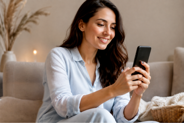 Creator viewing stories on a phone